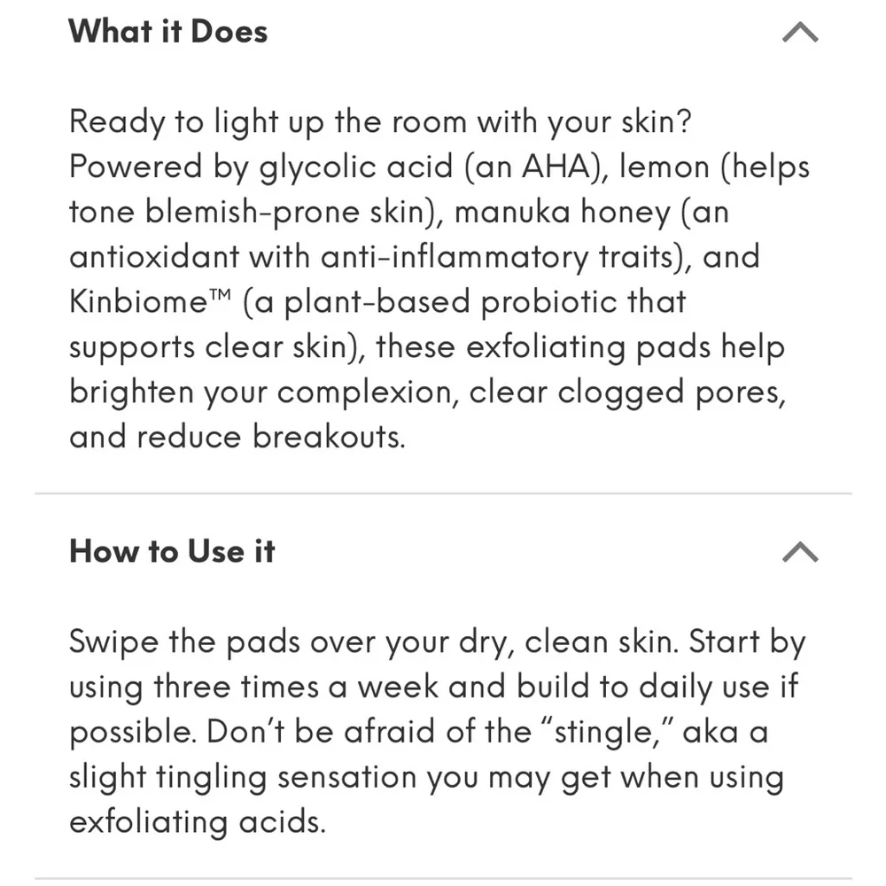 New Kinship Insta Swipe Lemon Honey AHA Pads - Picture 2 of 3